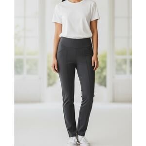 Simply Vera Gray Ankle Stretch Pants Sz Med Classic Tailored Preppy Glam Casual